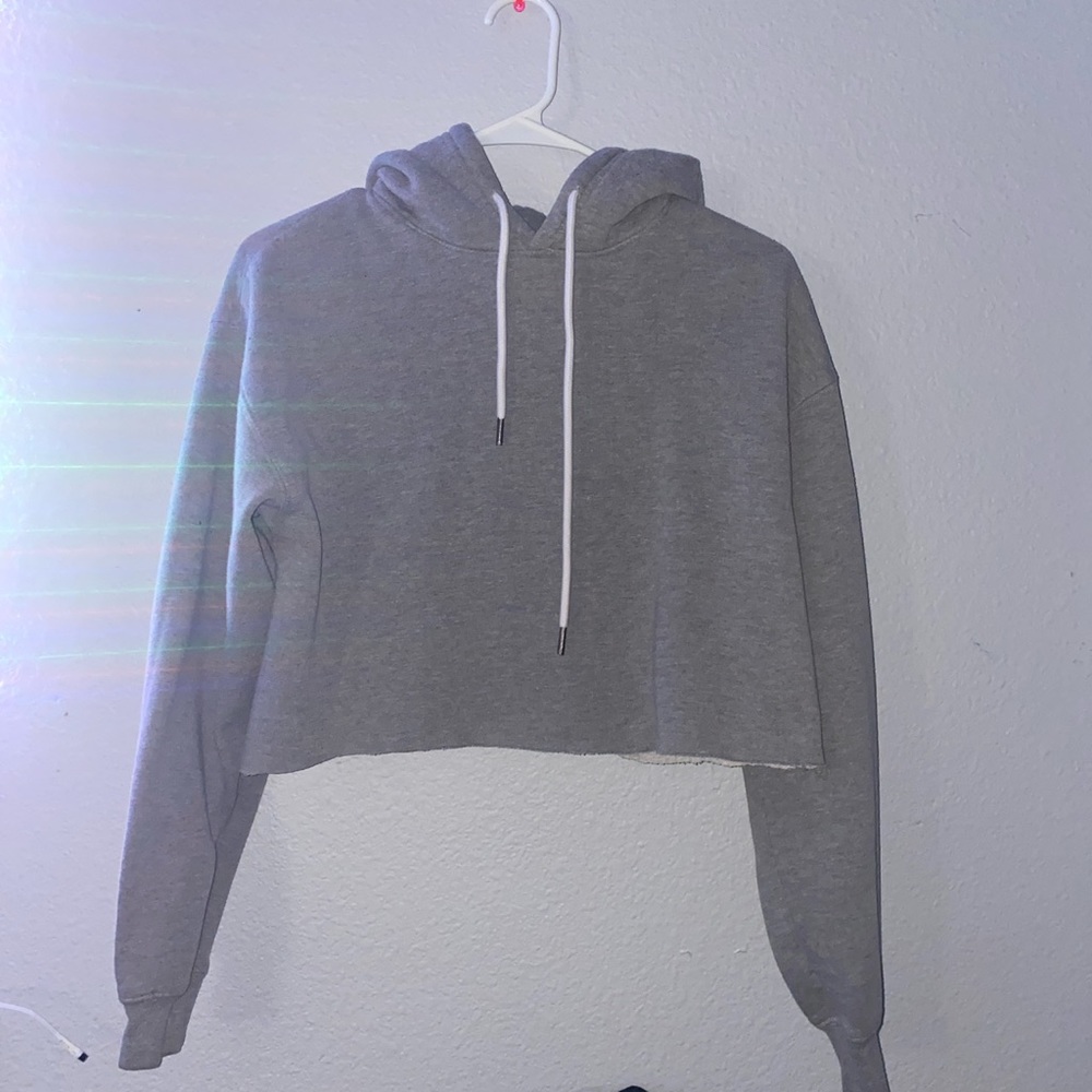 Urban outfitters cropped grey hoodie
